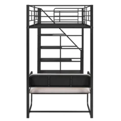 ModernLuxe Twin Size Metal Loft Bed with Integrated Bench and Storage Staircase -Luxe Furniture Sale GUEST 701cb425 9ccc 43fa a5cf 83f188960ad0
