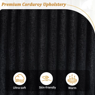 133" Corduroy Modern Sofa With USB Ports, Hidden Storage Arms & Cup Holders, 4-Seater Sofa Couch For Living Room - ModernLuxe 7 133" Corduroy Modern Sofa With USB Ports, Hidden Storage Arms & Cup Holders, 4-Seater Sofa Couch For Living Room - ModernLuxe - Image 5