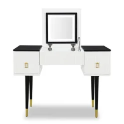 43.3" Modern Vanity Table Set With Flip-Up Mirror, LED Lights And Storage - ModernLuxe -Luxe Furniture Sale GUEST 70c3ba07 c25d 415e 81ee 5edc84db1fd6