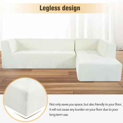 ModernLuxe 112.2"W Minimalist L-Shaped Modular Sofa Set in Chenille 9 ModernLuxe 112.2"W Minimalist L-Shaped Modular Sofa Set in Chenille - Image 7