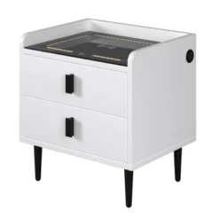 Modern Nightstand With Wireless Charging, USB Port And Adjustable LED Lights, End Table With 2 Drawers-ModernLuxe -Luxe Furniture Sale GUEST 71127b46 972c 4946 b152 d73b6762de19