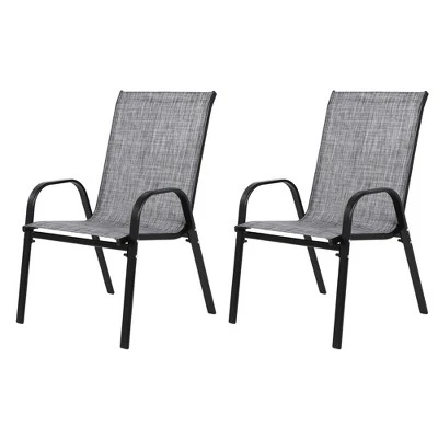 ModernLuxe Set of 2 Outdoor Patio Chairs with Breathable Textilene & Steel Frame 3 ModernLuxe Set of 2 Outdoor Patio Chairs with Breathable Textilene & Steel Frame