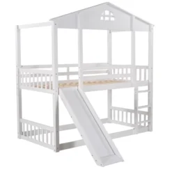 ModernLuxe Twin Over Twin House Bunk Bed with Convertible Slide and Ladder -Luxe Furniture Sale GUEST 71289899 6f12 4411 ae94 2377cec115dc