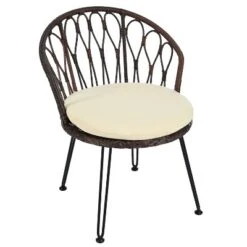 3-PCS Patio Conversation Set Outdoor Leisure Set Furniture Set With 2 Rattan Chairs & Glass Round Table For Patios, Balconies, Courtyard -ModernLuxe -Luxe Furniture Sale GUEST 7143e8ef 3575 44dc bece 7295ec526fca