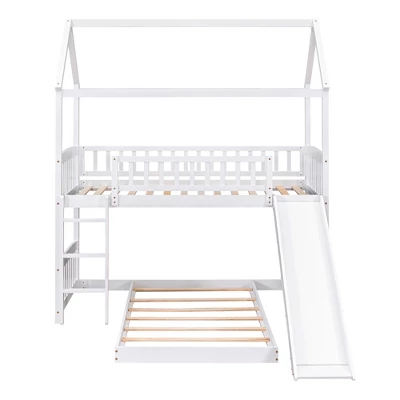 ModernLuxe Twin Over Twin House Bunk Bed with Slide and Ladder 7 ModernLuxe Twin Over Twin House Bunk Bed with Slide and Ladder - Image 5