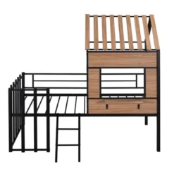 ModernLuxe Twin Size Metal Loft Bed with Playhouse Roof and Windows -Luxe Furniture Sale GUEST 733f9e64 d522 4d2b af19 7d5d00001745