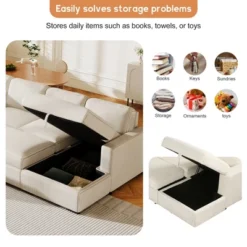 U-Shaped Modular Sofa With Storage Lounge Chair, 6-Seater Oversized Sofa With USB Interface - ModernLuxe -Luxe Furniture Sale GUEST 73e6036f 9c41 4ff1 a3f3 e60fb5cd2c50