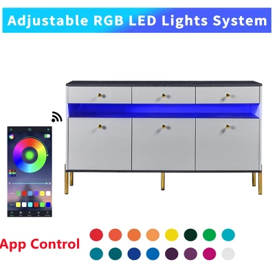 ModernLuxe Contemporary Dressing Table with Smart LED Lights and Marble Top 5 ModernLuxe Contemporary Dressing Table with Smart LED Lights and Marble Top - Image 3