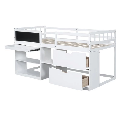 ModernLuxe Twin Size Low Loft Bed with Integrated Desk and Drawers 7 ModernLuxe Twin Size Low Loft Bed with Integrated Desk and Drawers - Image 5