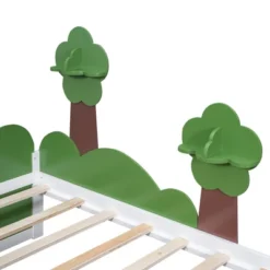 Twin Size Bed With Grass Hill And Trees Decor, White+Green - ModernLuxe 21 Twin Size Bed With Grass Hill And Trees Decor, White+Green - ModernLuxe -Luxe Furniture Sale GUEST 74fd380d 8d40 44ad affa 5f503bed5f30