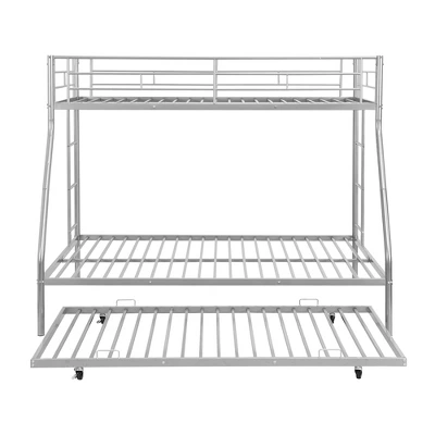 ModernLuxe Twin Over Full Steel Bunk Bed with Twin Size Trundle and Dual Ladders 8 ModernLuxe Twin Over Full Steel Bunk Bed with Twin Size Trundle and Dual Ladders - Image 6