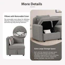 122.8" Minimalist Convertible Modular Sofa, Upholstered Sectional Sofa Couch With 5 Pillows-ModernLuxe 19 122.8" Minimalist Convertible Modular Sofa, Upholstered Sectional Sofa Couch With 5 Pillows-ModernLuxe -Luxe Furniture Sale GUEST 758104f0 2824 4484 a592 7670bd523c90