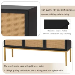 Sideboard With Faux Rattan Door And Metal Legs - ModernLuxe 19 Sideboard With Faux Rattan Door And Metal Legs - ModernLuxe -Luxe Furniture Sale GUEST 75daa76a 30c1 4699 a3ba a64db24eb5f4