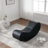 ModernLuxe Modern Faux Leather Curved Rocking Chaise Lounge