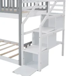 ModernLuxe House Shape Twin-Over-Twin Bunk Bed with Storage Stairs -Luxe Furniture Sale GUEST 76bd7751 2580 46f3 8a51 4c43eceda82d