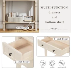 24”W Narrow Console Table, Slim Sofa Table With Three Storage Drawers And Bottom Shelf-ModernLuxe 19 24”W Narrow Console Table, Slim Sofa Table With Three Storage Drawers And Bottom Shelf-ModernLuxe -Luxe Furniture Sale GUEST 76c4efc8 0548 4163 b0df d396c05c8263