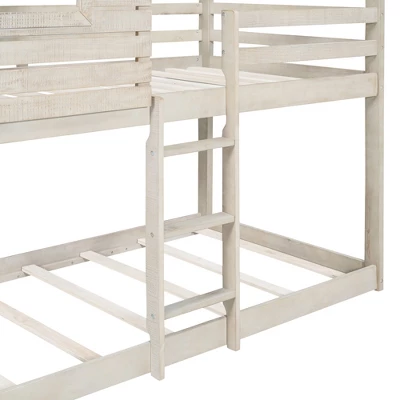 ModernLuxe Twin Over Twin Wooden Bunk Bed with Playhouse Roof & Window 9 ModernLuxe Twin Over Twin Wooden Bunk Bed with Playhouse Roof & Window - Image 7