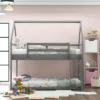 ModernLuxe Twin Over Twin House Shaped Bunk Bed with Ladder and Guardrail -Luxe Furniture Sale GUEST 77677691 ab83 43a5 90fd 0bc83f60c4a1