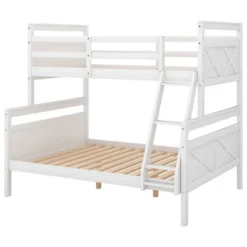 ModernLuxe Solid Wood Twin Over Full Bunk Bed with Safety Guardrails -Luxe Furniture Sale GUEST 776c2964 35a4 461e 844a 4a953883d51c