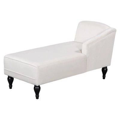 57.5" Vintage Velvet Chaise Lounge, Right Arm Facing Sleep Chaise Lounge With Solid Wood Legs - ModernLuxe 7 57.5" Vintage Velvet Chaise Lounge, Right Arm Facing Sleep Chaise Lounge With Solid Wood Legs - ModernLuxe - Image 5