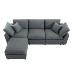 104" L-Shaped Modular Sofa With Reversible Chaise, Down Filled Upholstery Convertible Sectional Couch 4L - ModernLuxe 20 104" L-Shaped Modular Sofa With Reversible Chaise, Down Filled Upholstery Convertible Sectional Couch 4L - ModernLuxe -Luxe Furniture Sale GUEST 78ac14b0 9c96 4558 bcbc 003cb973bcfd