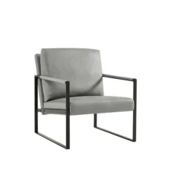 PU Leather Metal Frame Armchair With Non-slip Adsorption Feet And Back Cushion - ModernLuxe -Luxe Furniture Sale GUEST 790e1b72 2030 47f8 8ef4 987fa1177fc5