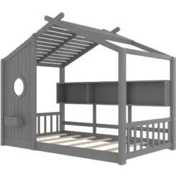 ModernLuxe Toddler House Platform Bed Frame with Storage Shelf - Montessori Floor Bed -Luxe Furniture Sale GUEST 7947b238 17f0 42ae b071 728b045a8c9d