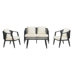 ModernLuxe 4-Piece Outdoor Patio Conversation Set with Rope Woven Chairs -Luxe Furniture Sale GUEST 79d69998 f51e 499e 86a5 3e166f82bc52