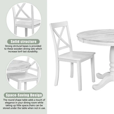 ModernLuxe 5-Piece White Solid Wood Dining Table and Chairs Set 12 ModernLuxe 5-Piece White Solid Wood Dining Table and Chairs Set - Image 10