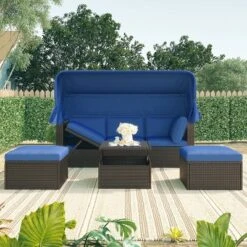 ModernLuxe Outdoor Patio Rectangular Daybed with Retractable Canopy and 2 Ottomans 28 ModernLuxe Outdoor Patio Rectangular Daybed with Retractable Canopy and 2 Ottomans -Luxe Furniture Sale GUEST 7acfbc47 b7c1 4931 a033 e207af96e92f
