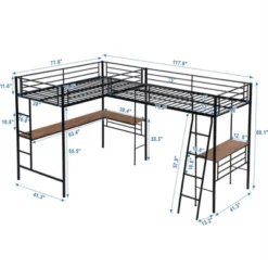 ModernLuxe Twin Size Metal Loft Bed with Dual Built-in Desks - Black 15 ModernLuxe Twin Size Metal Loft Bed with Dual Built-in Desks - Black -Luxe Furniture Sale GUEST 7ad54581 29e6 4446 870d f2c35945be68