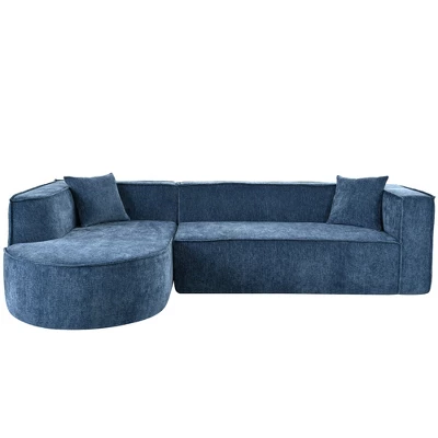 ModernLuxe 109" Upholstered Chenille Sectional Sofa with Curved Lounge 6 ModernLuxe 109" Upholstered Chenille Sectional Sofa with Curved Lounge - Image 4