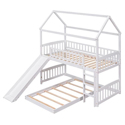 ModernLuxe Twin Over Twin House Bunk Bed with Slide and Ladder 5 ModernLuxe Twin Over Twin House Bunk Bed with Slide and Ladder - Image 3
