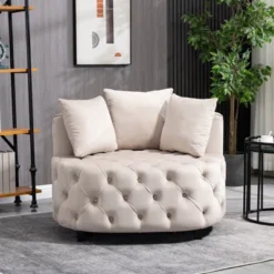 Classical Upholstered Accent Barrel Chair-ModernLuxe -Luxe Furniture Sale GUEST 7b19d09d 8d83 4a0e b3f6 5daf376be751