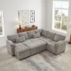 97"W L-Shaped Corner Sectional Sofa Couch With Storage Ottoman, 7-Seat Chenille Fabric Corner Couch With 2 Pillows For Living Room - ModernLuxe -Luxe Furniture Sale GUEST 7bdbc818 fff4 4bee 9c66 d0ce21c2d6d5