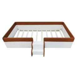 ModernLuxe Upholstered Daybed with Safety Fence and Stairs - Brown & White 14 ModernLuxe Upholstered Daybed with Safety Fence and Stairs - Brown & White -Luxe Furniture Sale GUEST 7c08d8fe ff88 4601 884f 3531c01da277