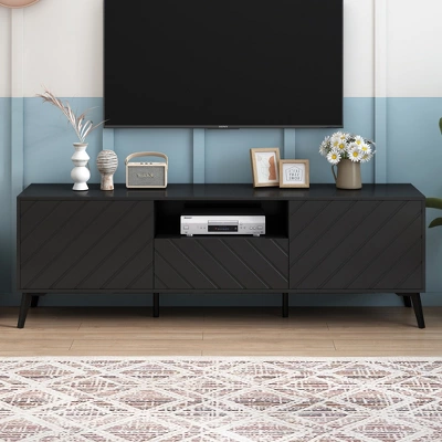 ModernLuxe 67" Modern TV Stand for TVs up to 70" with Storage & Drawer 3 ModernLuxe 67" Modern TV Stand for TVs up to 70" with Storage & Drawer