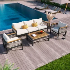 ModernLuxe 4-Piece Outdoor Sectional Sofa Set with Acacia Wood & Coffee Table 33 ModernLuxe 4-Piece Outdoor Sectional Sofa Set with Acacia Wood & Coffee Table -Luxe Furniture Sale GUEST 7c32a732 25a3 49bd 890d c133042d0a0b