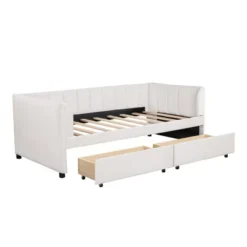 Twin Size Upholstered Daybed With Ergonomic Design Backrest - ModernLuxe -Luxe Furniture Sale GUEST 7c3e30d3 3e55 48e2 812f 1e1ad30d29c4