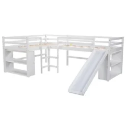 ModernLuxe Twin Size L-Shaped Loft Bed with Slide and Movable Two-Tier Shelves 18 ModernLuxe Twin Size L-Shaped Loft Bed with Slide and Movable Two-Tier Shelves -Luxe Furniture Sale GUEST 7c9ce829 dc63 478c ba51 e5008b4a8c6f