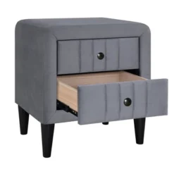 ModernLuxe Velvet Upholstered Nightstand with 2 Drawers - Modern Bedside Table 14 ModernLuxe Velvet Upholstered Nightstand with 2 Drawers - Modern Bedside Table -Luxe Furniture Sale GUEST 7d00ffaa 486d 4216 8408 577cd4f2b8dc