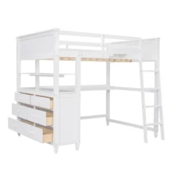 ModernLuxe Full Size Wooden Loft Bed with Desk and Storage Drawers -Luxe Furniture Sale GUEST 7d0703e5 ebad 4f5a b09b 7337f4ff2320