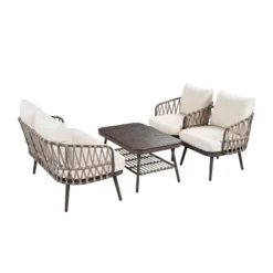 ModernLuxe 4-Piece Patio Conversation Set with Acacia Wood Coffee Table 20 ModernLuxe 4-Piece Patio Conversation Set with Acacia Wood Coffee Table -Luxe Furniture Sale GUEST 7d8c17d2 4aea 4b19 9033 cba579766211