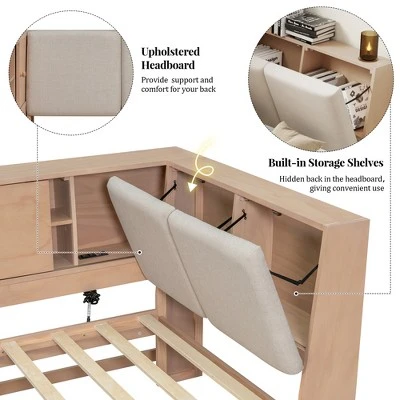 ModernLuxe L-Shaped Corner Daybed with Storage Drawers, USB Charging & Bookcase 5 ModernLuxe L-Shaped Corner Daybed with Storage Drawers, USB Charging & Bookcase - Image 3