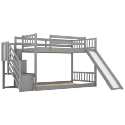 ModernLuxe Twin Over Twin Bunk Bed with Convertible Slide and Storage Stairs -Luxe Furniture Sale GUEST 7e407644 80aa 4ce3 b50c 491cde36b66a