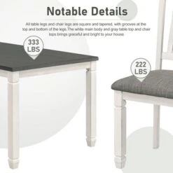 ModernLuxe 7-Piece Neoclassical Dining Table Set - Gray & White Wooden Furniture -Luxe Furniture Sale GUEST 7ef97ee1 1cad 448b a798 ba0538f0cc16