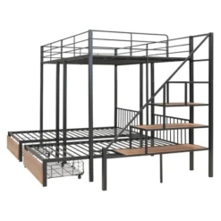 ModernLuxe Full Over Twin-Twin Triple Bunk Bed with Storage Stairs & Drawers -Luxe Furniture Sale GUEST 7feccad3 53d8 4131 821d 95ac503b6e83