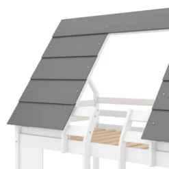 ModernLuxe Twin Over Twin Wood House Bunk Bed with Playful Roof and Ladder -Luxe Furniture Sale GUEST 8003d2e5 55a7 4abe 91e1 ed89c97dd714