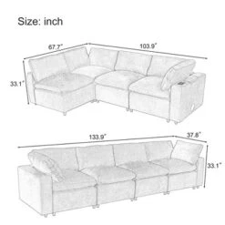 105.9" Upholstered Modular Sofa With USB Charge Ports, Wireless Charging And Built-in Bluetooth Speaker-ModernLuxe 22 105.9" Upholstered Modular Sofa With USB Charge Ports, Wireless Charging And Built-in Bluetooth Speaker-ModernLuxe -Luxe Furniture Sale GUEST 804a2dd8 9dad 4770 8935 d7be4b56da1e