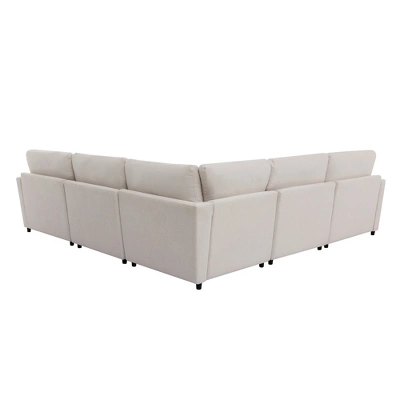 ModernLuxe 100" U-Shape 6-Seater Sectional Sofa with Removable Ottomans 12 ModernLuxe 100" U-Shape 6-Seater Sectional Sofa with Removable Ottomans - Image 10